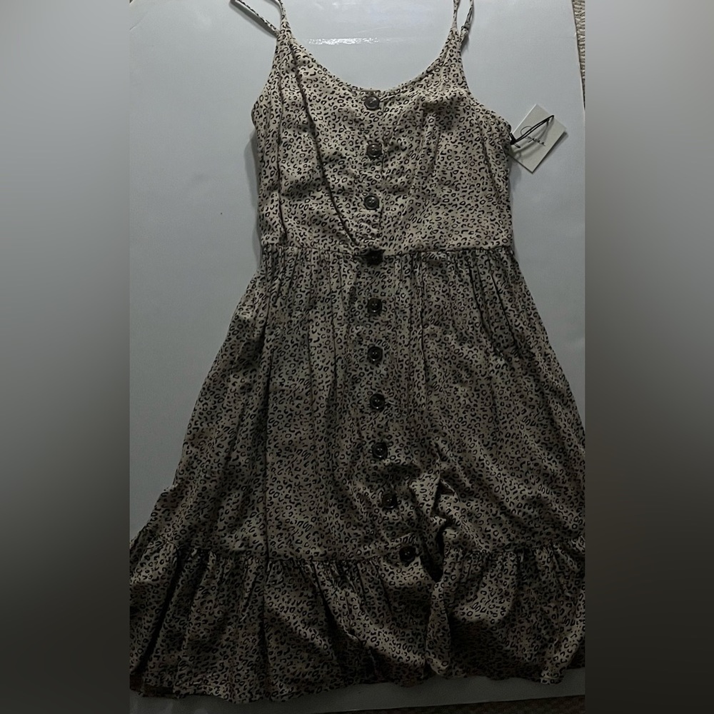 leopard print button dress